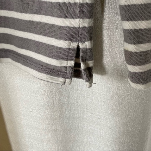 EVERLANE The Modern Striped Long Sleeve Knit Top Gray 100% Cotton S - Picture 5 of 7